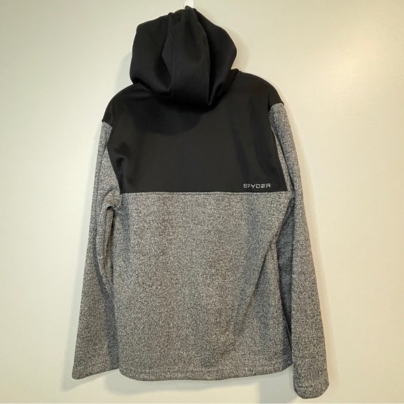 Spyder Mens Pullover 1/4 Zip Charcoal Heather Fleece Large - Picture 2 of 7